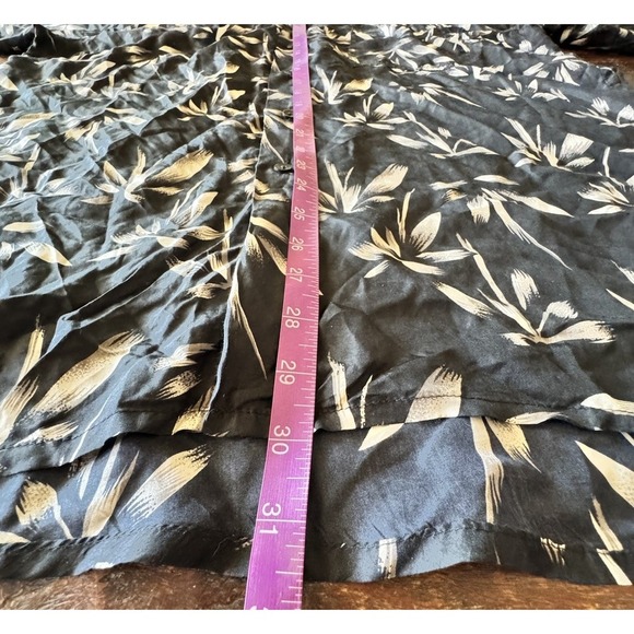 Penta Club Men's Washable Silk Short Sleeve Black Bamboo Print Shirt New Large - Picture 5 of 11